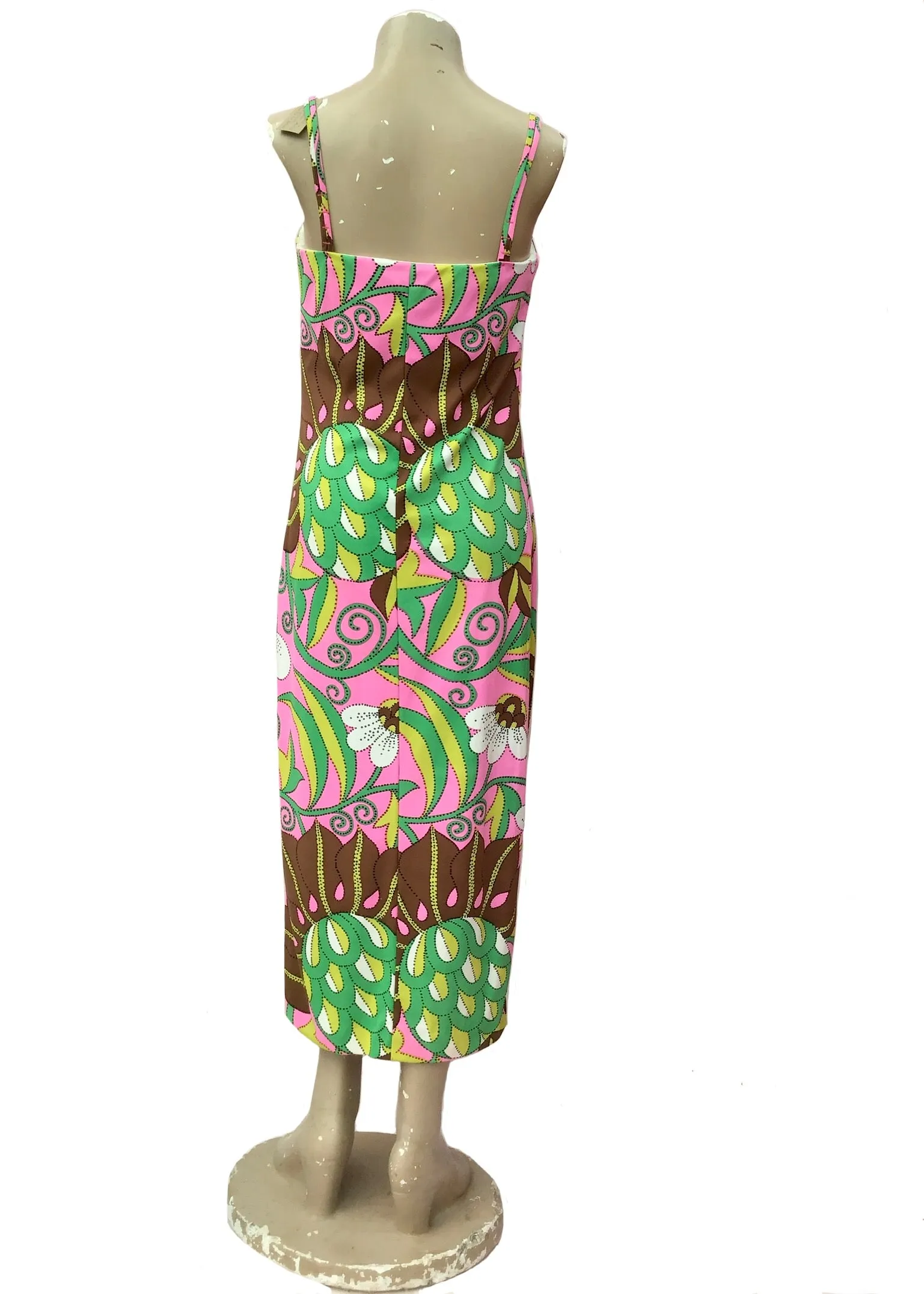 1960s Vintage Psychedelic Maxi Swim Dress by Elisabeth Stewart California