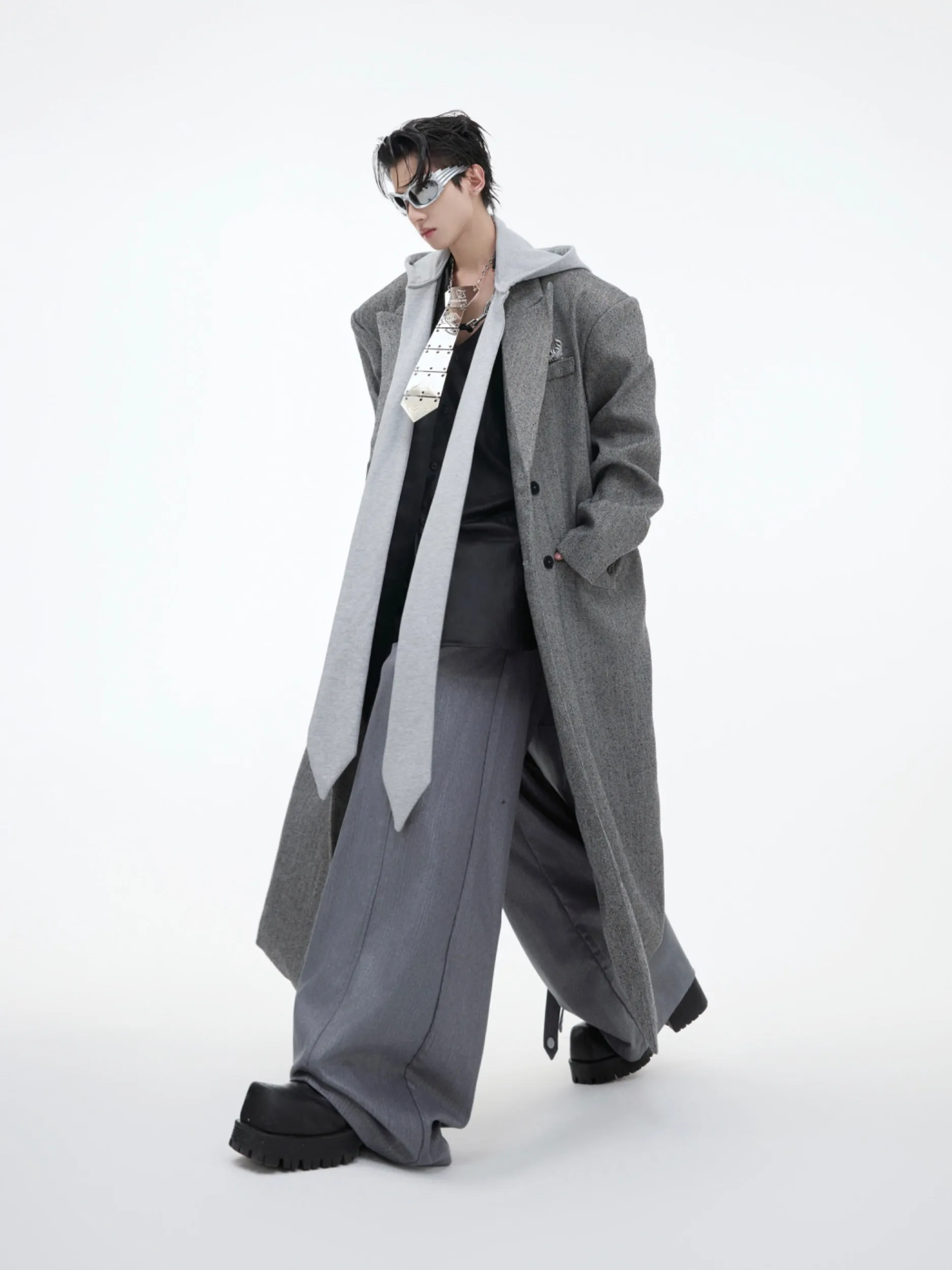 【24s Nov.】Niche Silhouette Hooded Wool Coat