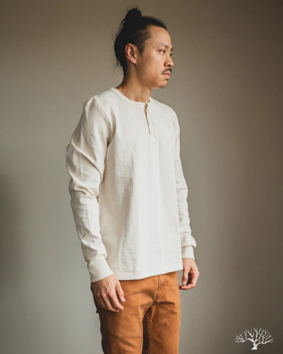 2S04 Heavyweight Long Sleeve Henley - Nature