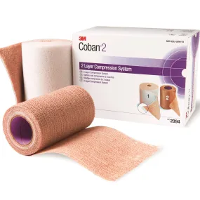 3M™ Coban™ 2 Self-adherent / Pull On Closure Two-Layer Compression Bandage System, 1 Case of 8