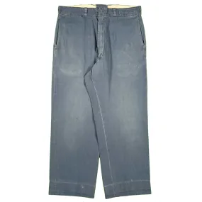 50s Faded Blue Cotton Work Chinos- 31x28