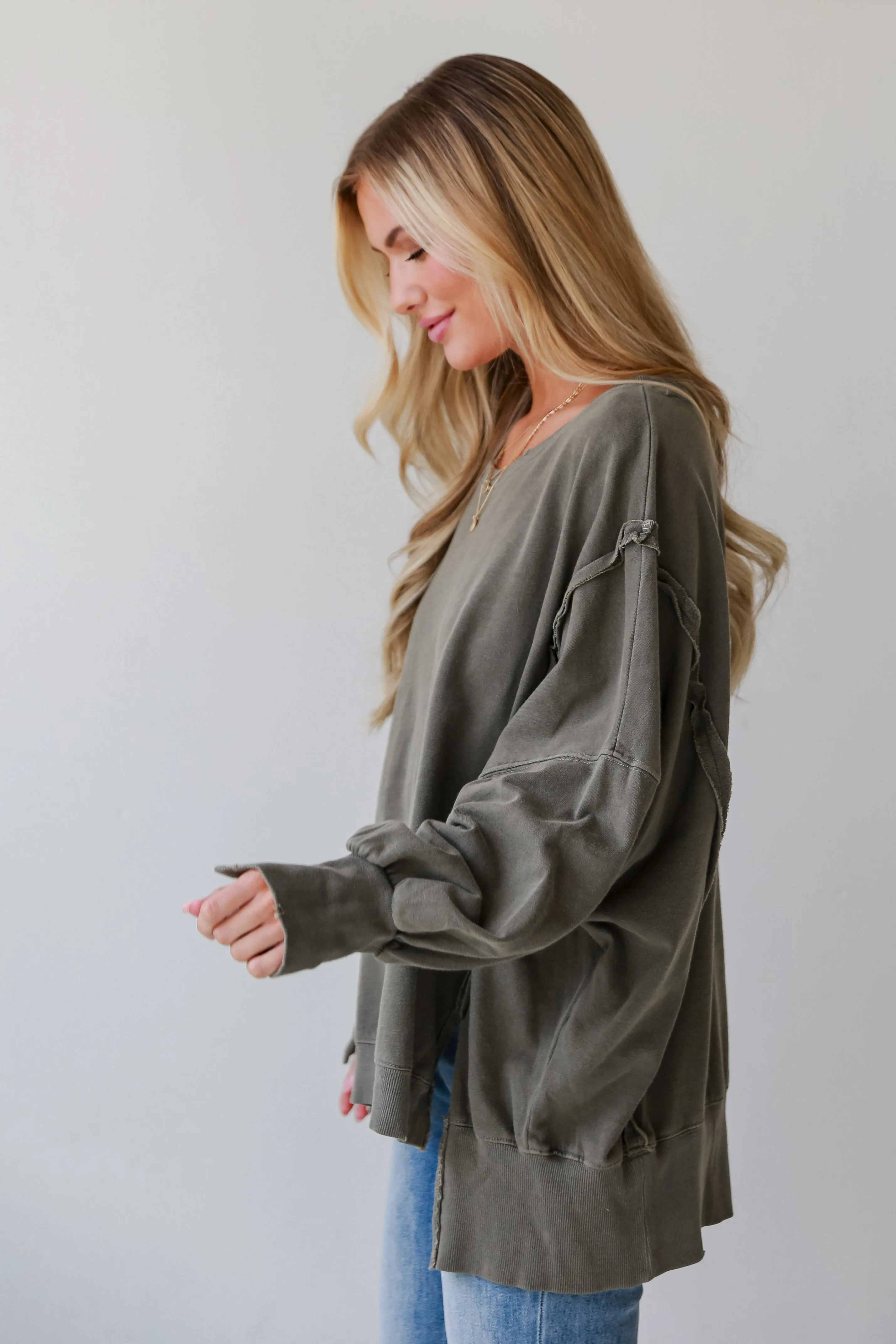 Abigail Mocha Oversized Pullover