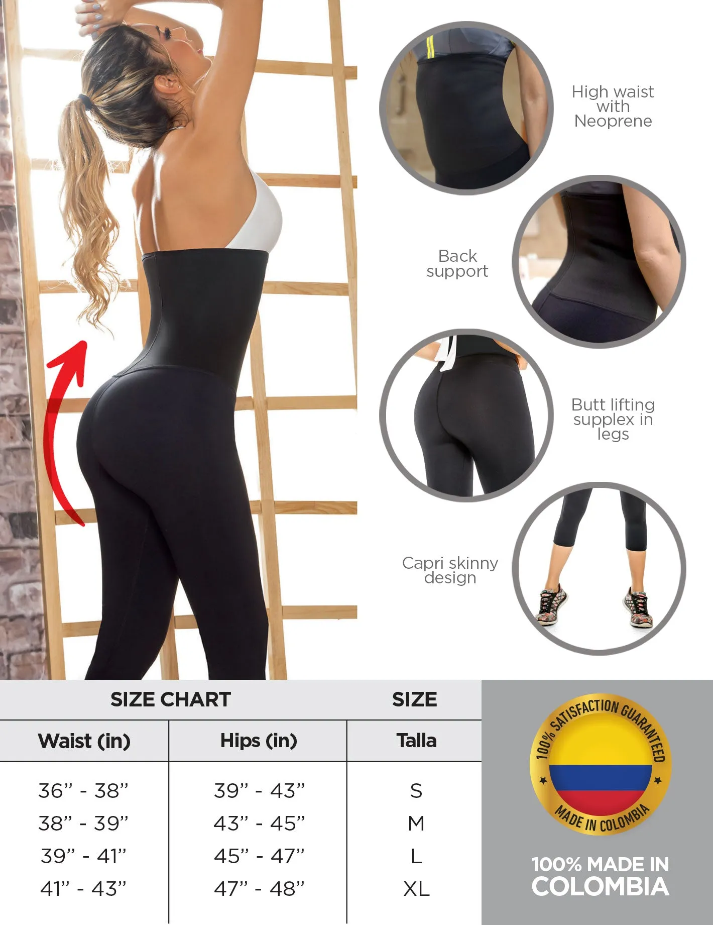 Active Sauna Pants Leggings with Waist Cincher California