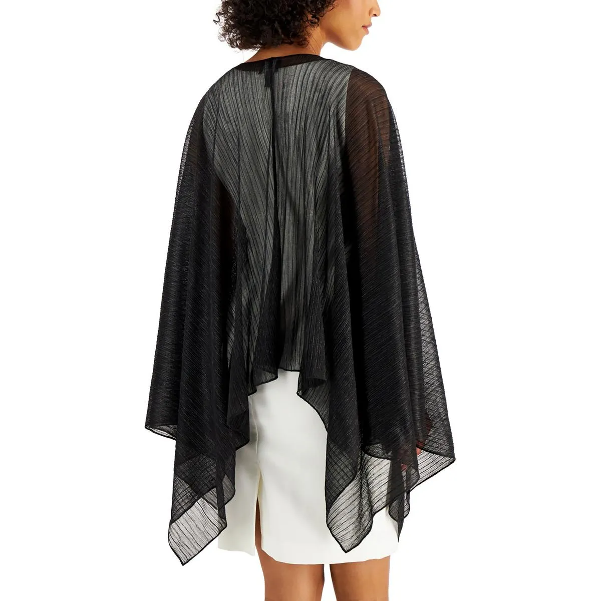 Adrianna Papell Womens Asymmetric Hem Shawl Blouse