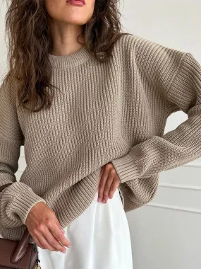 Advbridge Women Solid Crochet Cashmere Sweater Pullovers Chic O-neck Long Sleeve Knitted Sweaters Autumn Office Female Fashion Casual Tops