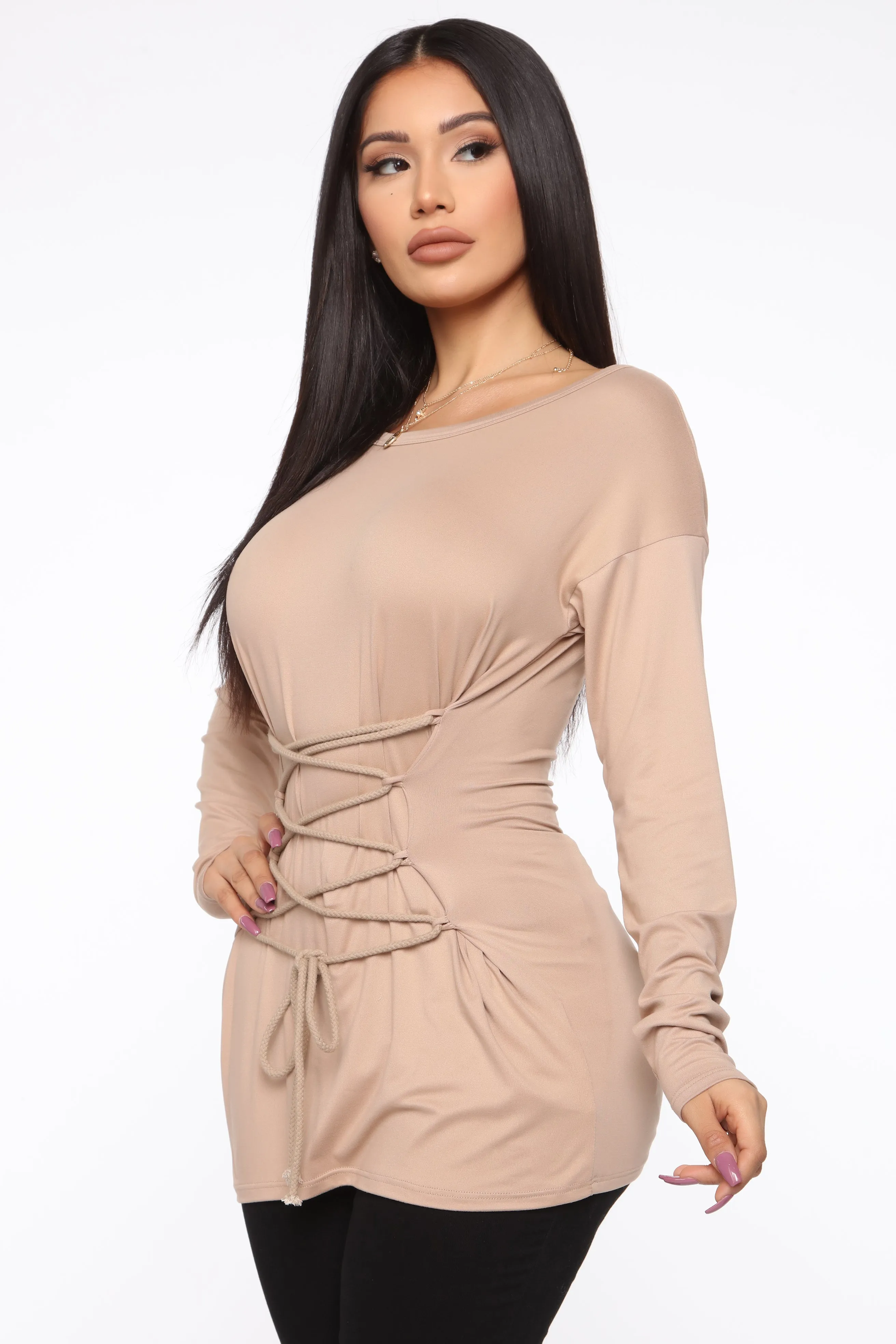 All The Way Up Long Sleeve Tunic - Mocha