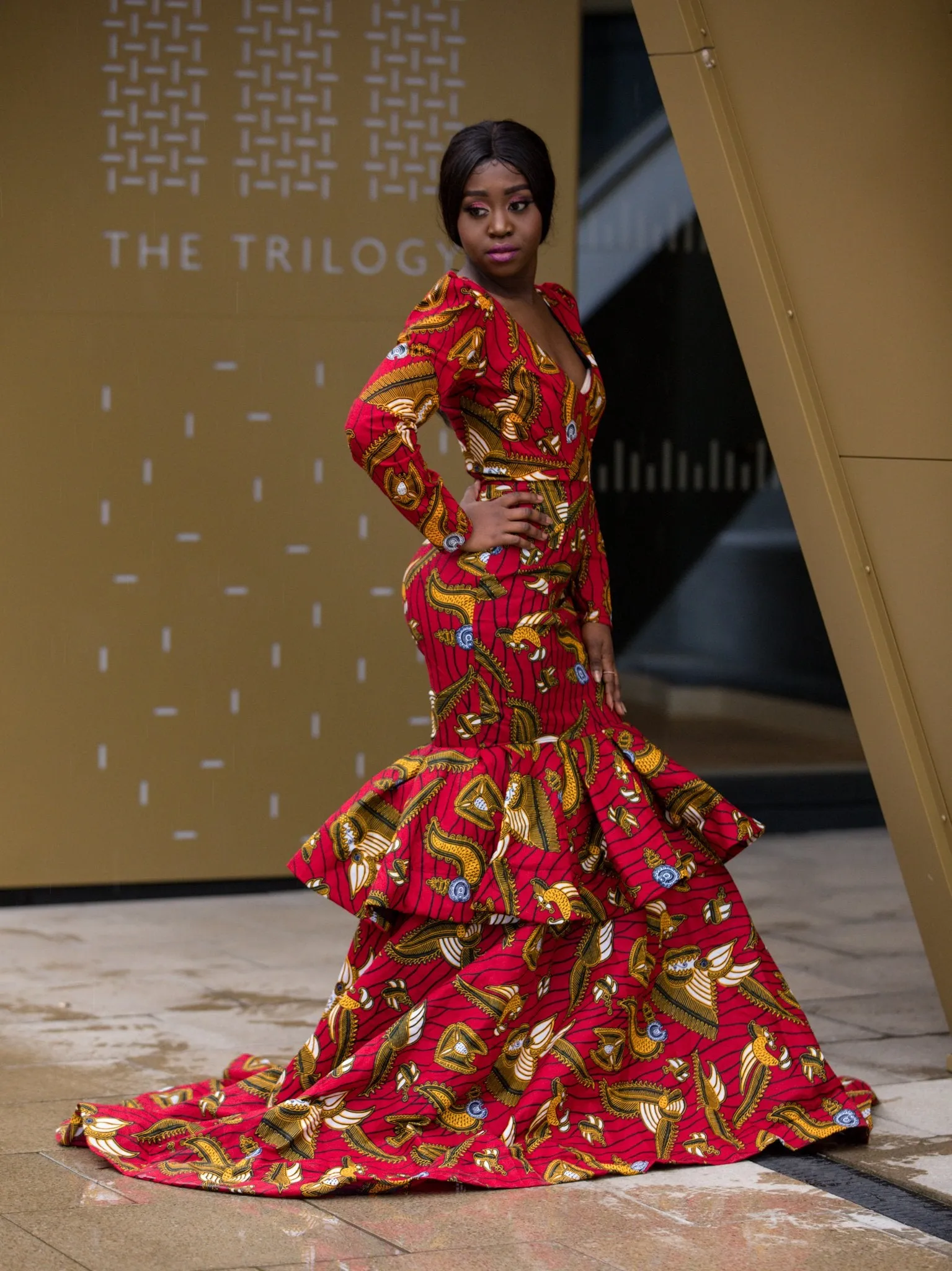 Amelia Ankara Maxi Dress | Red African Print