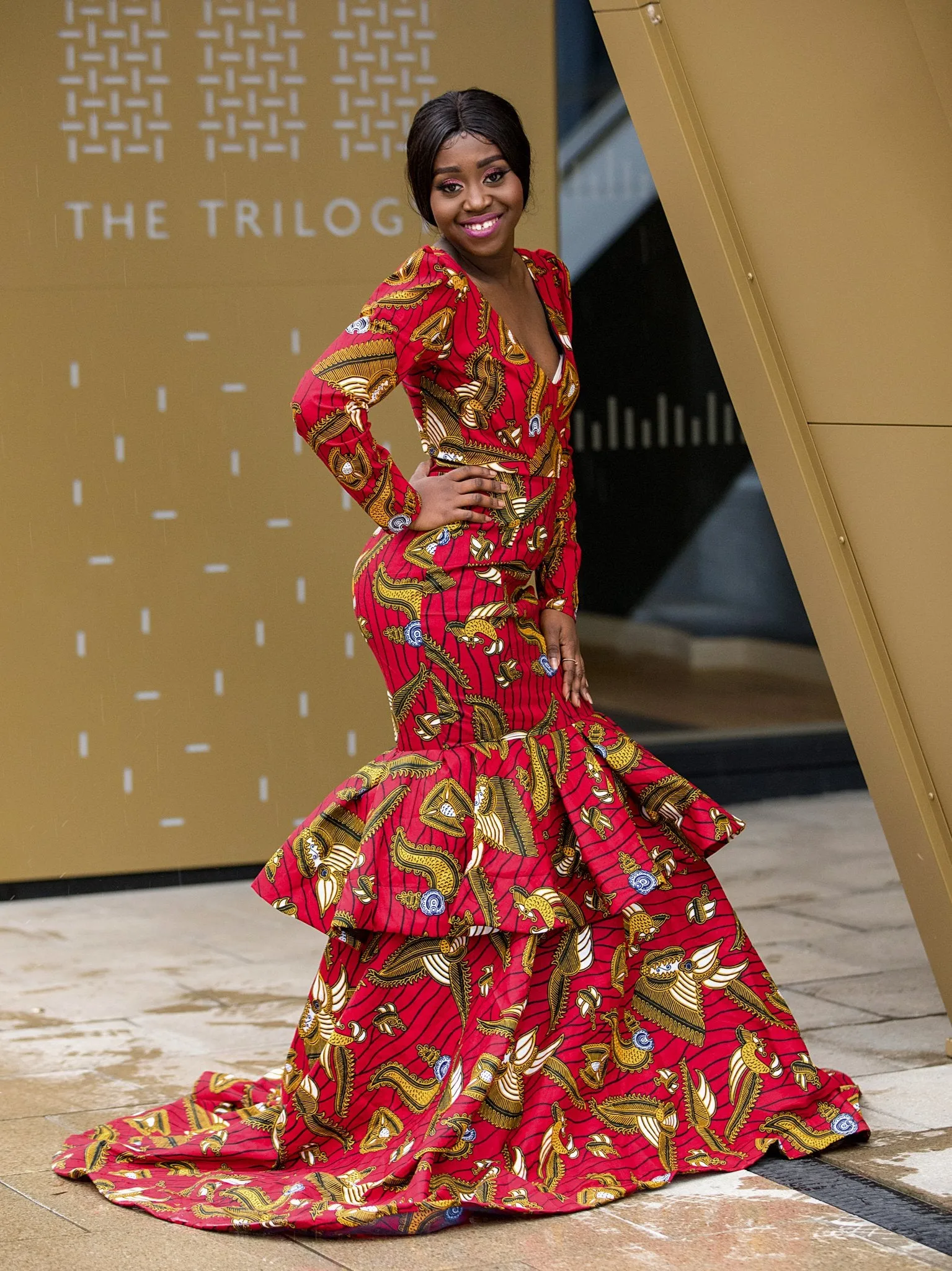 Amelia Ankara Maxi Dress | Red African Print