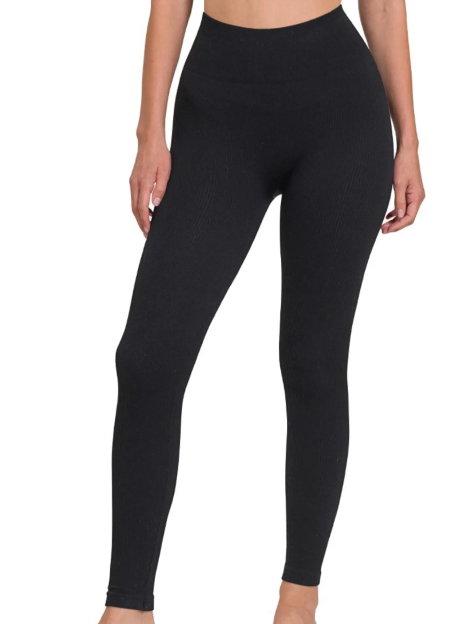 Annie Ribbed Leggings - Black