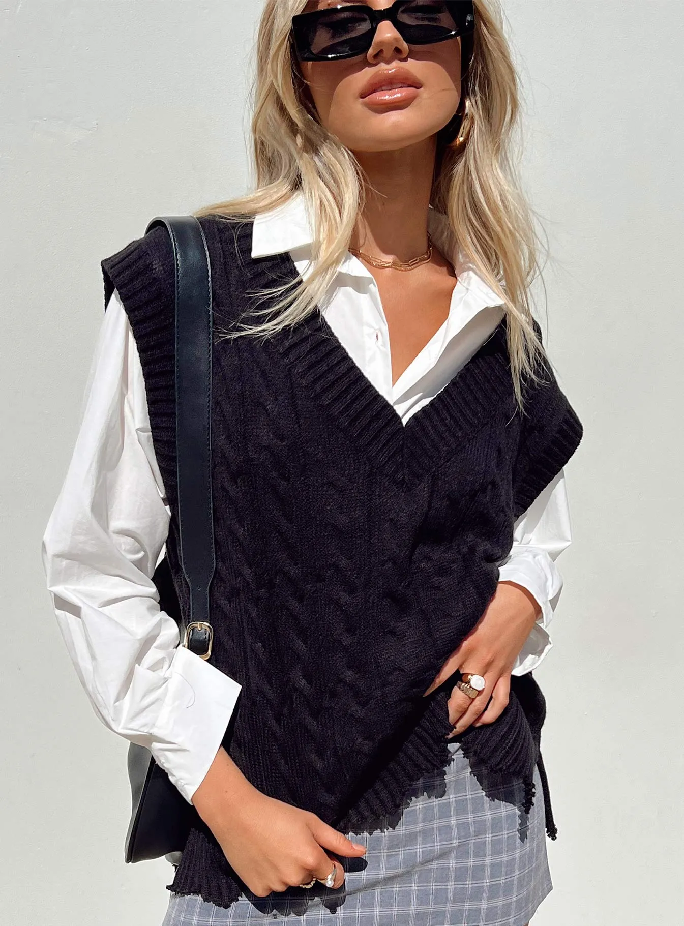 Antonia Sweater Vest Black