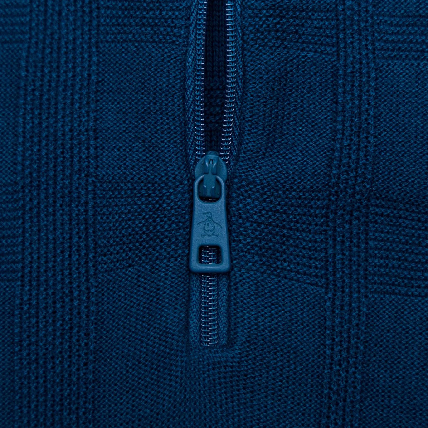 Archive Sweater Quarter Zip Cotton Knit Polo Poseidon Blue - AW23