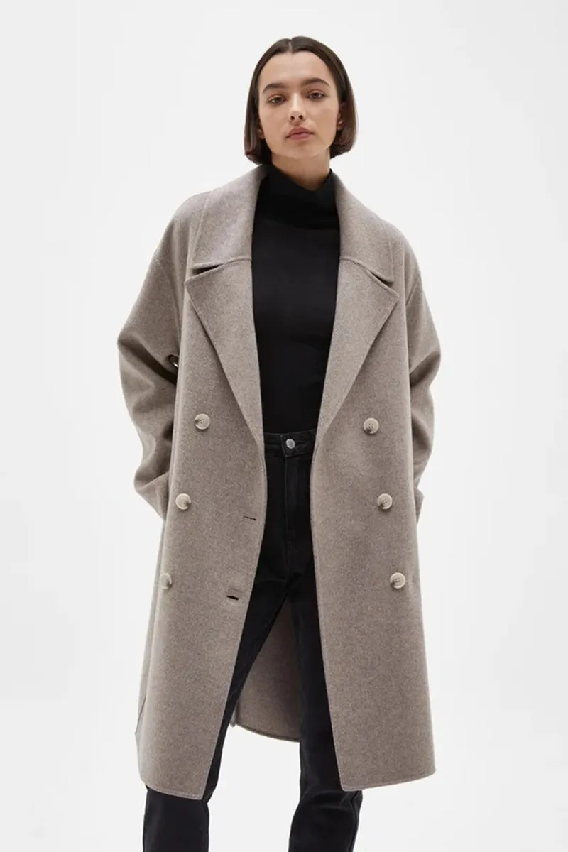 Assembly Label - Double Breasted Wool Coat - Mink