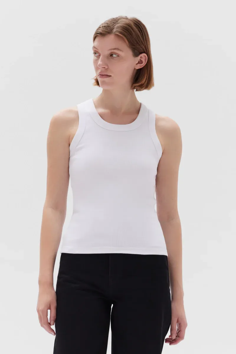 Assembly Label - Miana Organic Rib Tank - White