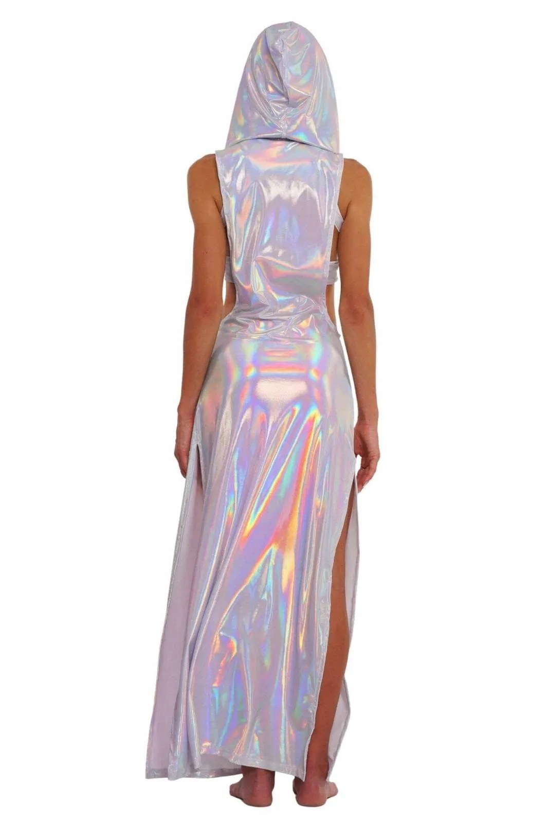 Atlantis Holographic White Maxi Dress