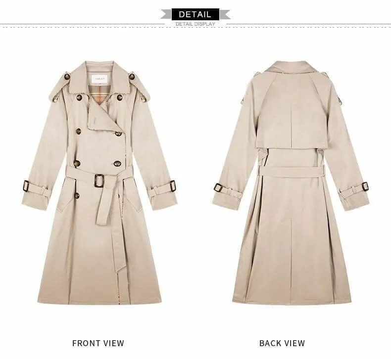 Autumn Fashion Modern Turn Down Collar Double Casual Long Trench