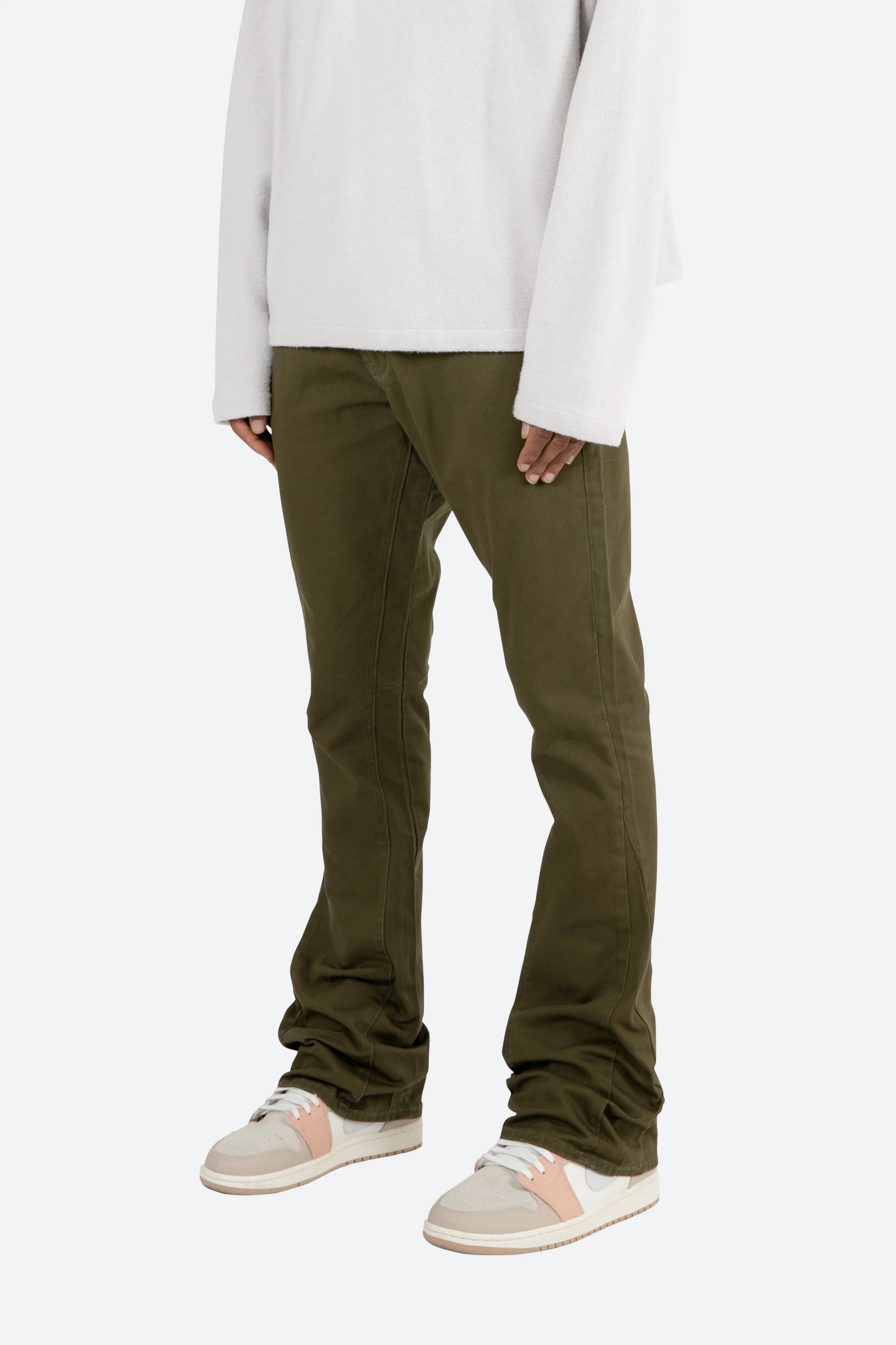 B472 Twill Flare Pants - Olive