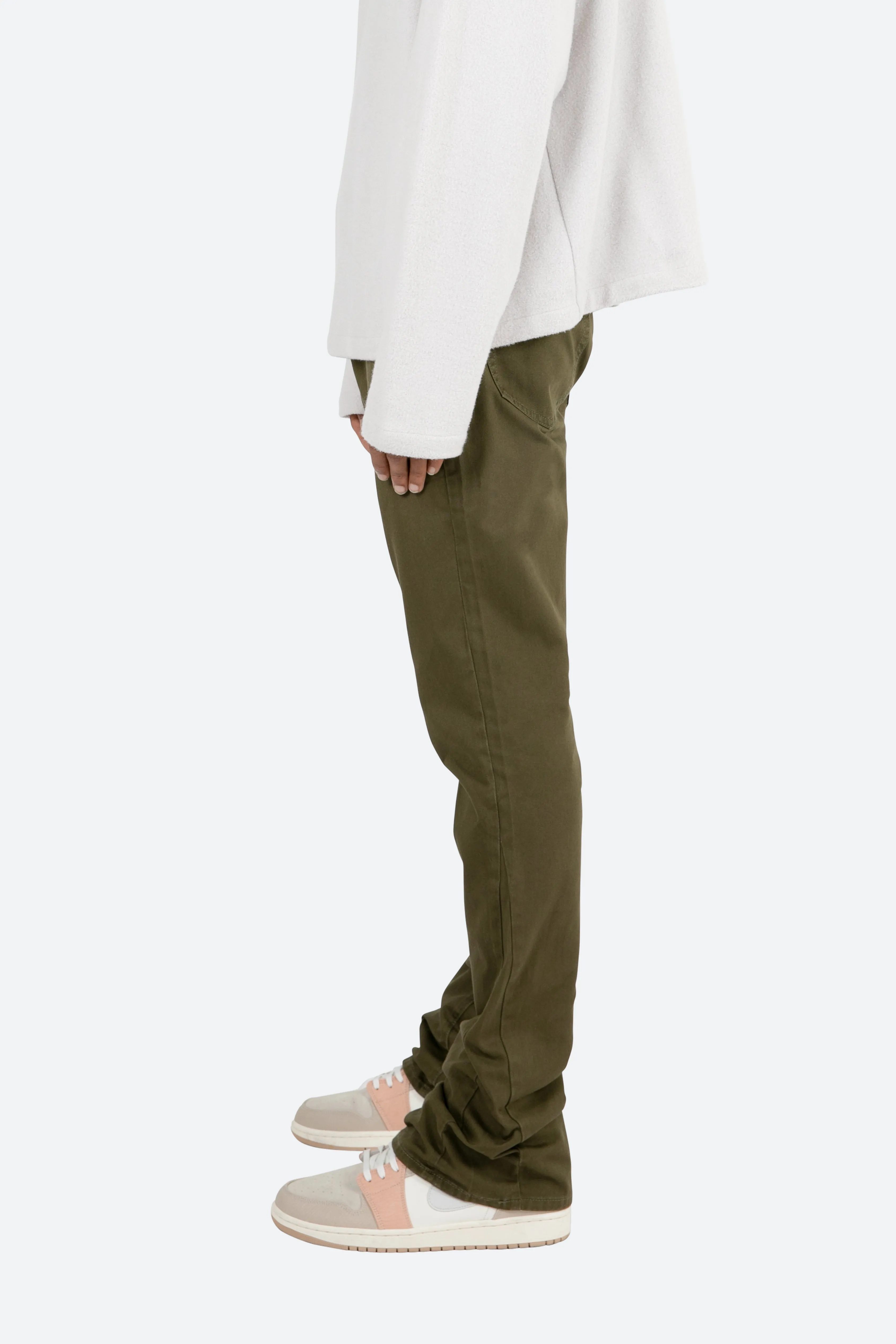 B472 Twill Flare Pants - Olive