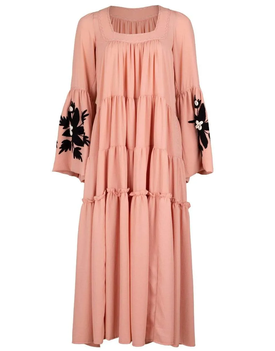 Balconette Embroidered Maxi Dress