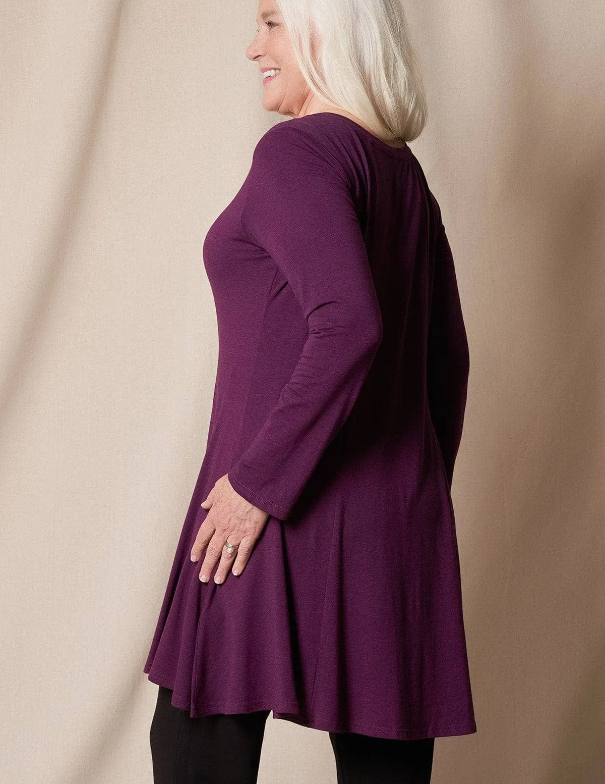 Bamboo/Organic Cotton Tunic Dress - Plum