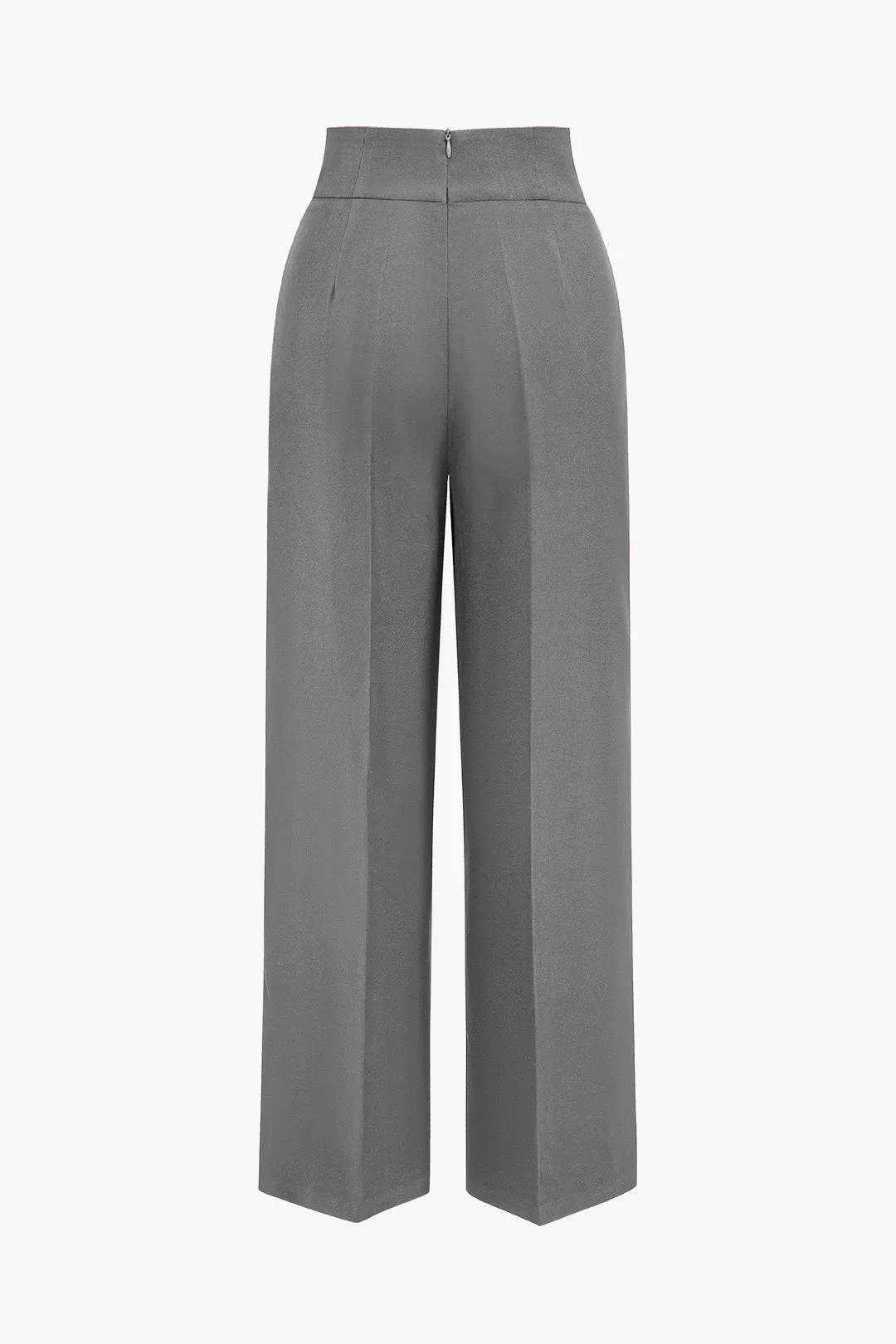 Basic High-Waisted Wide Leg Trousers