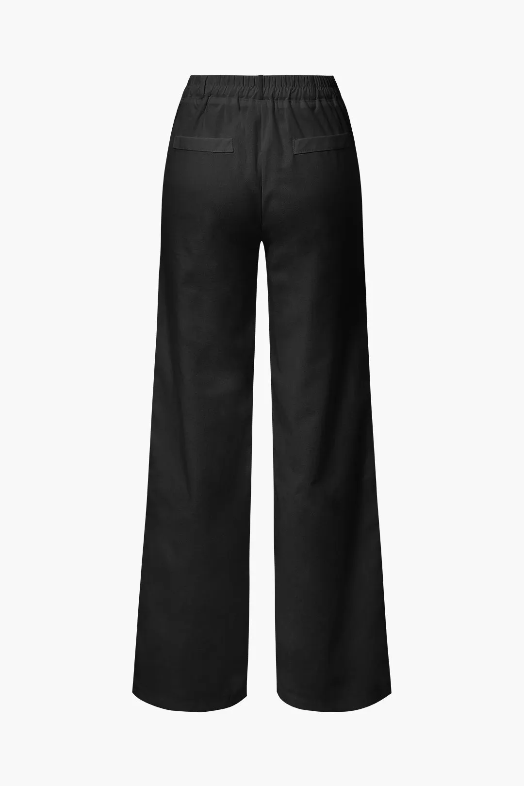 Basic Linen-Blend Straight Leg Pants