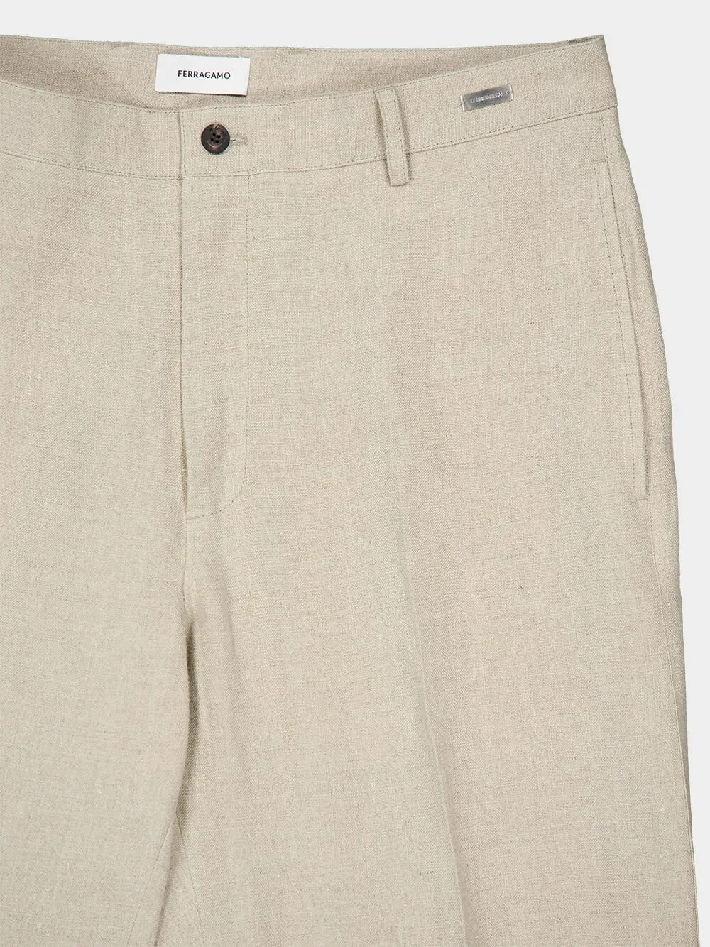 Beige Linen Trousers