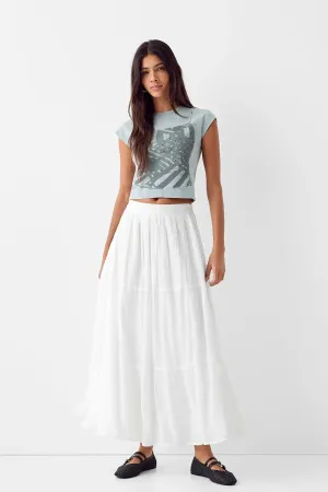 Bershka Textured midi skirt