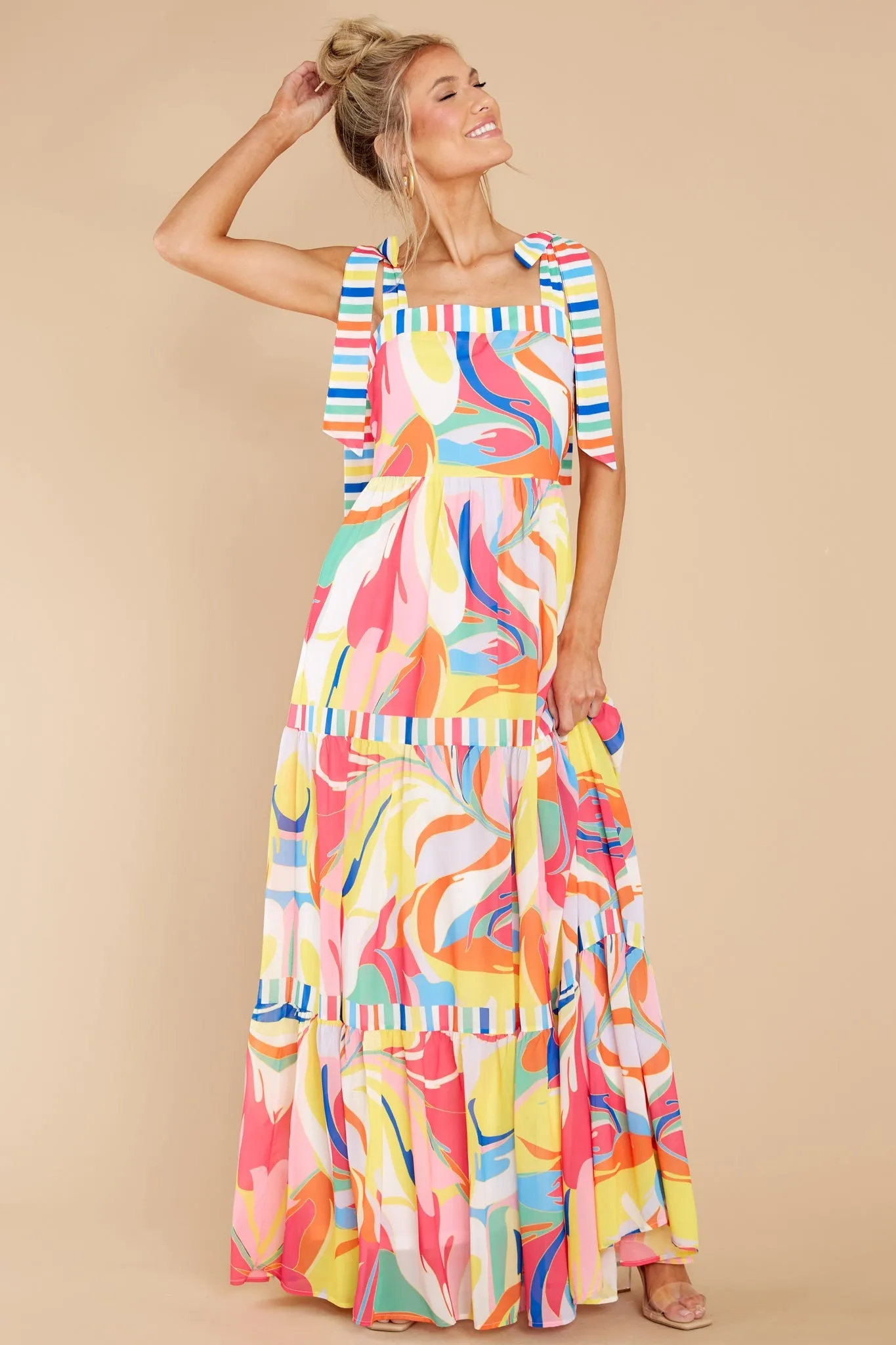 Beyond The Stars Rainbow Print Maxi Dress