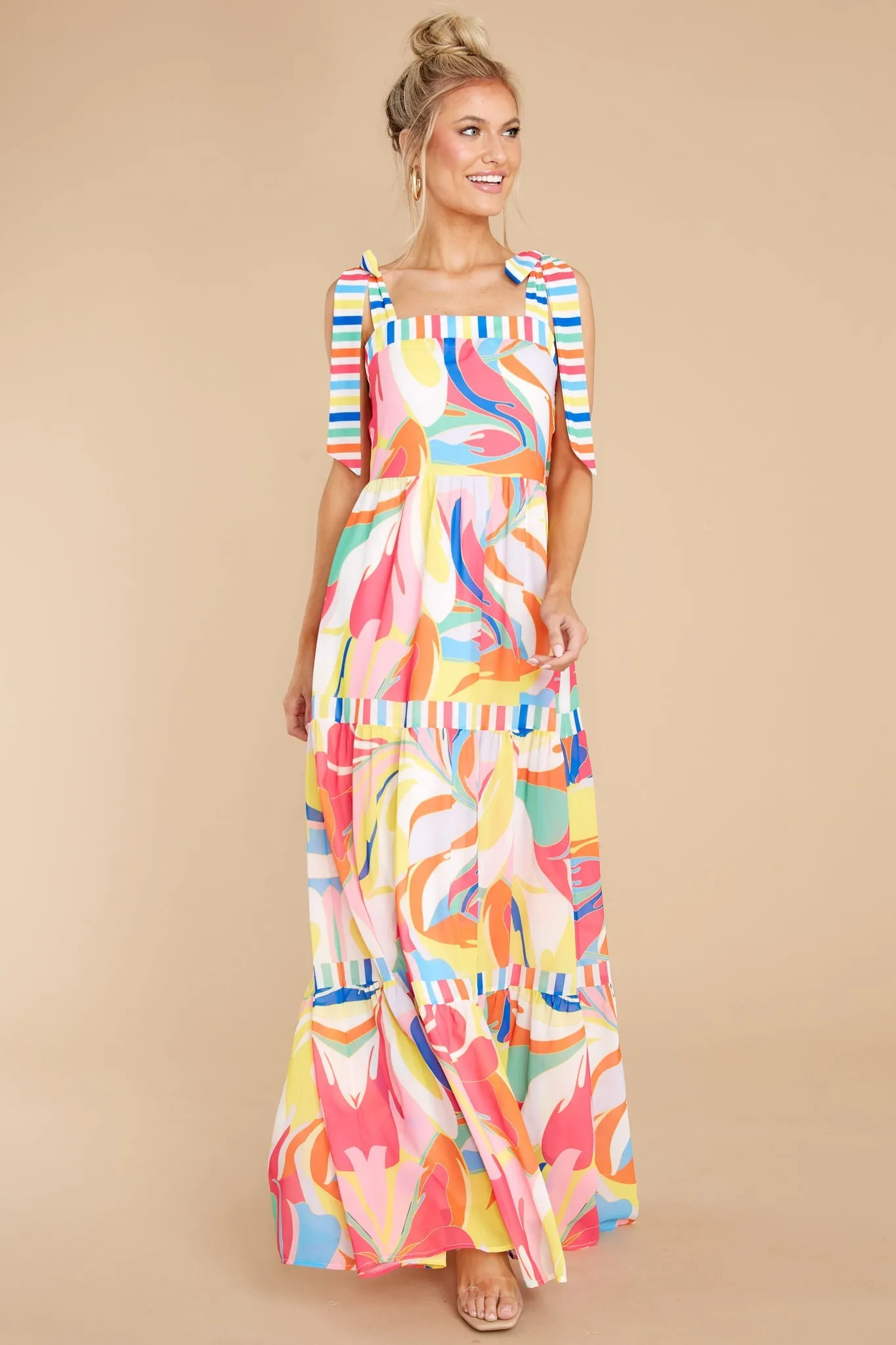 Beyond The Stars Rainbow Print Maxi Dress