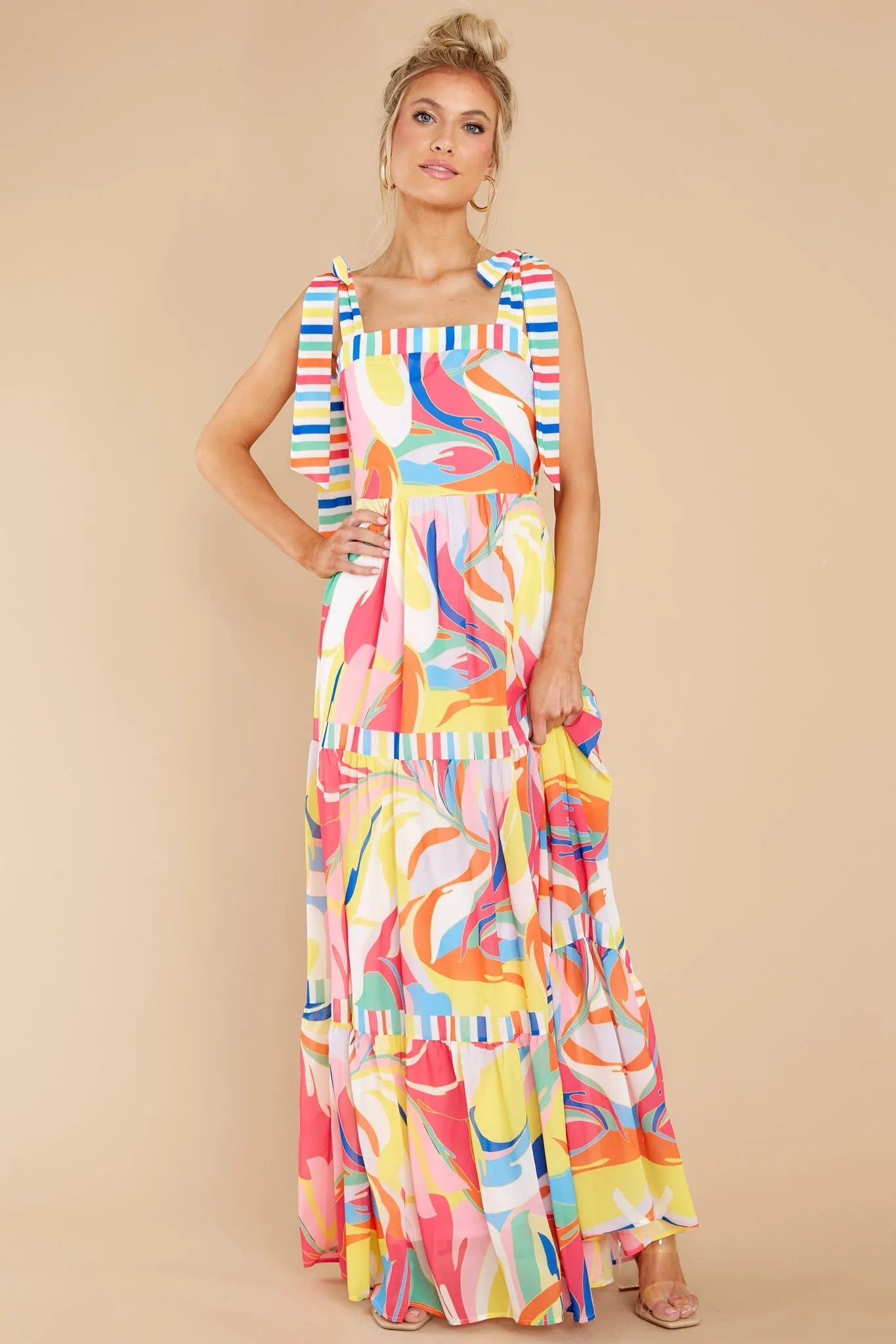 Beyond The Stars Rainbow Print Maxi Dress