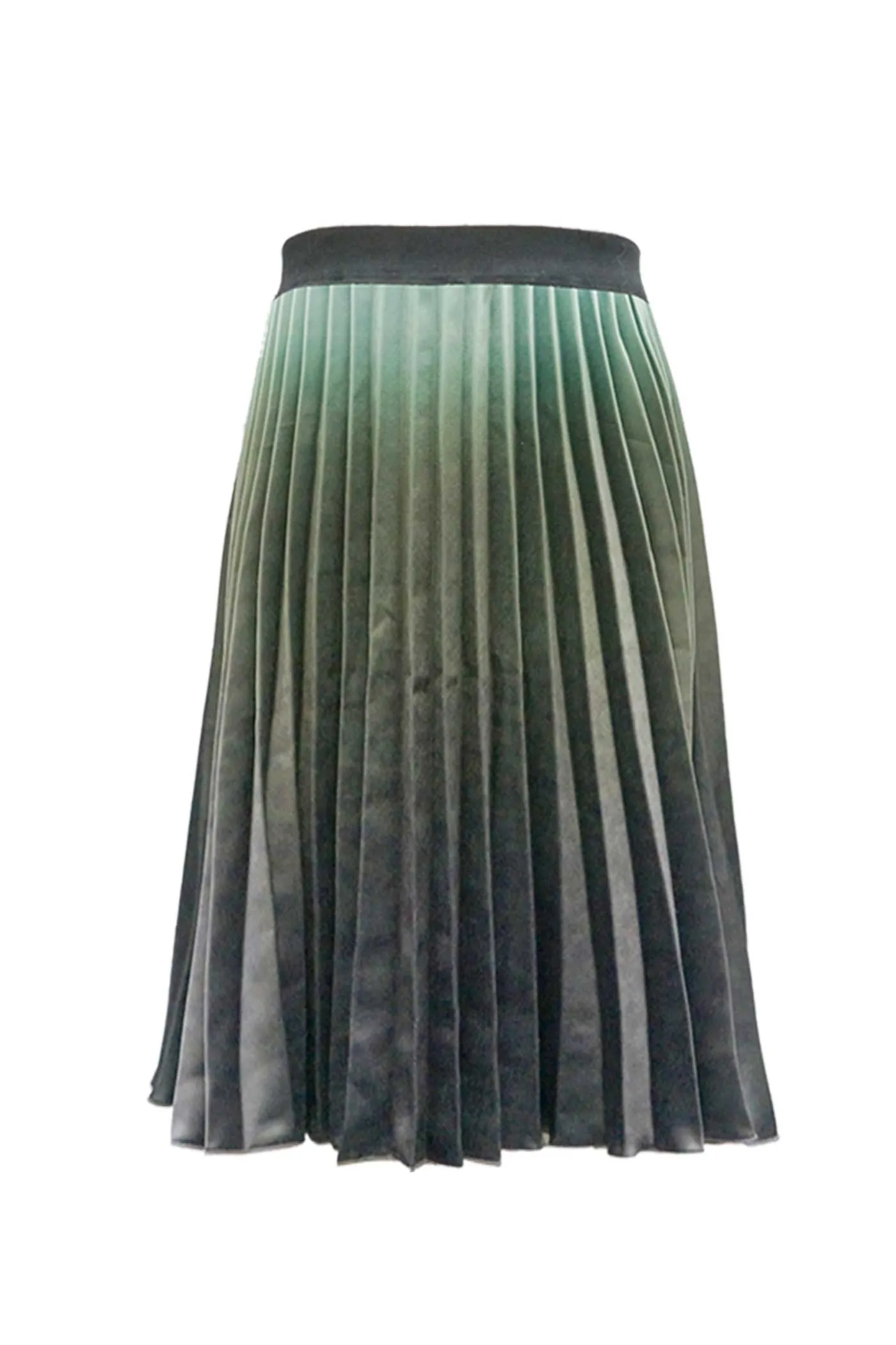 Big Girls Ombre Pleated Midi Velvet Skirt