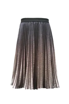 Big Girls Ombre Pleated Midi Velvet Skirt