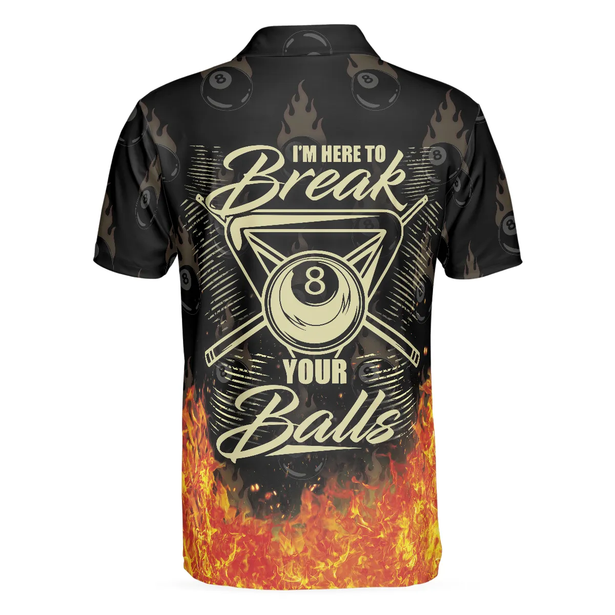 Billiards I'm Here To Break Your Balls Short Sleeve Polo Shirt, Skull Polo Shirt, Best Billiards Shirt For Men