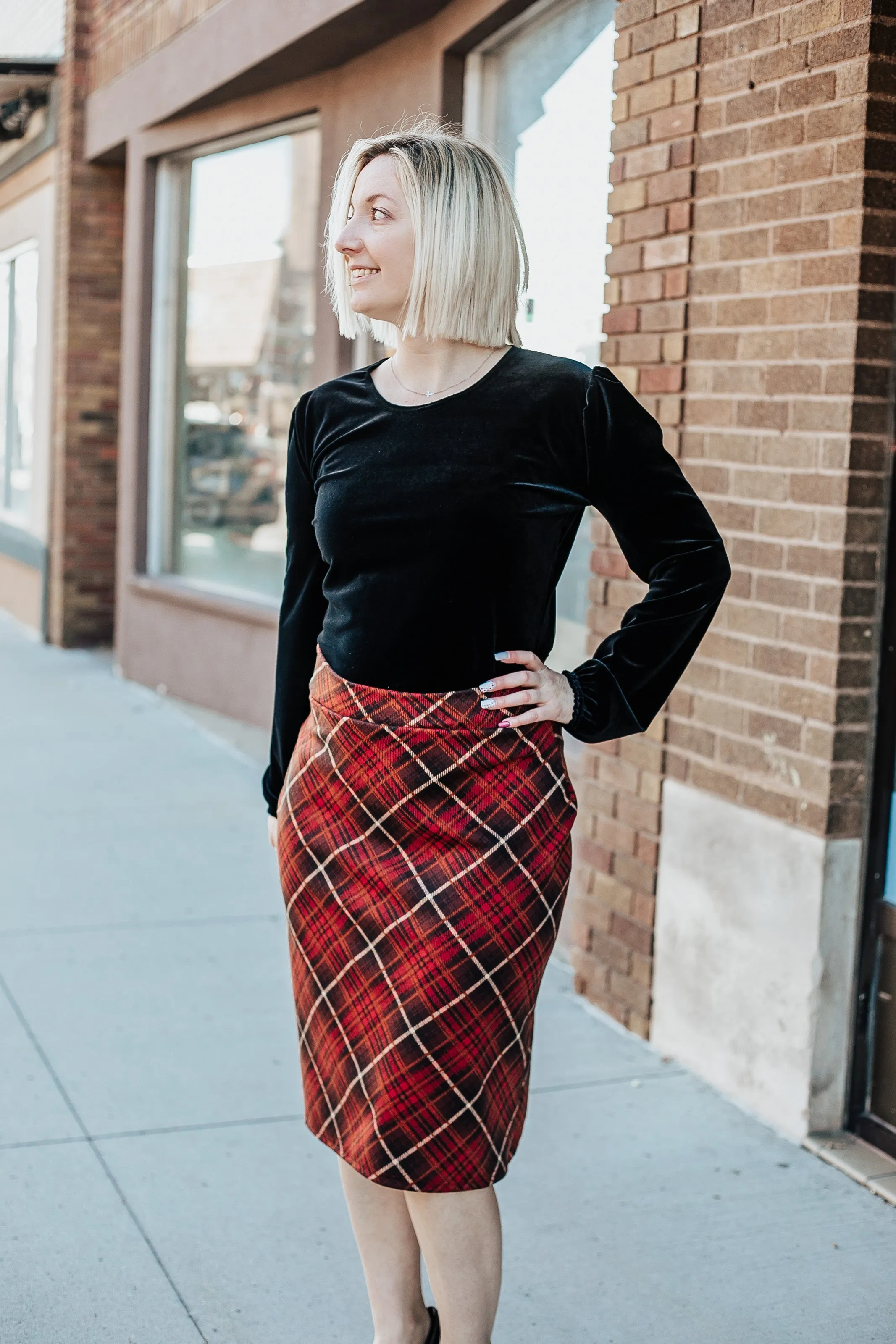 Black Velvet Puff Sleeve Top