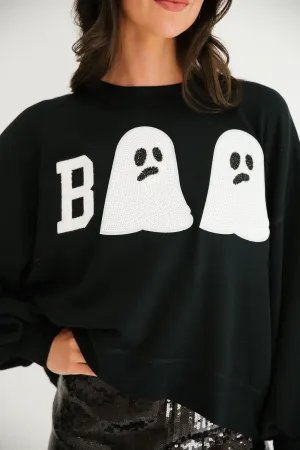 BOO GHOST BLACK PULLOVER