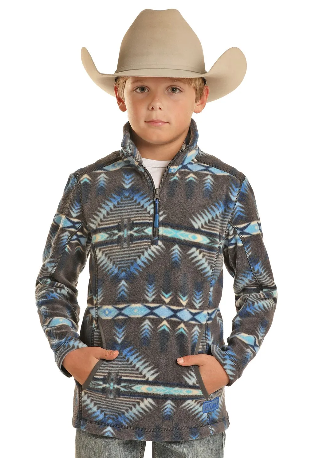 Boy's Rock & Roll Aztec Fleece Pullover