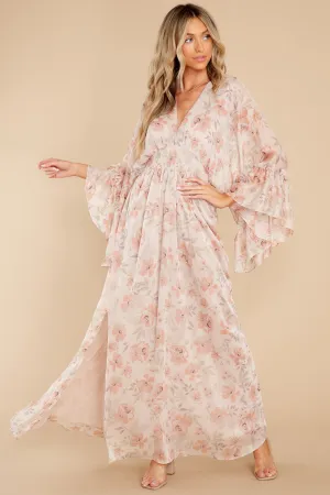 Bring Me Flowers Blush Floral Print Maxi Dress