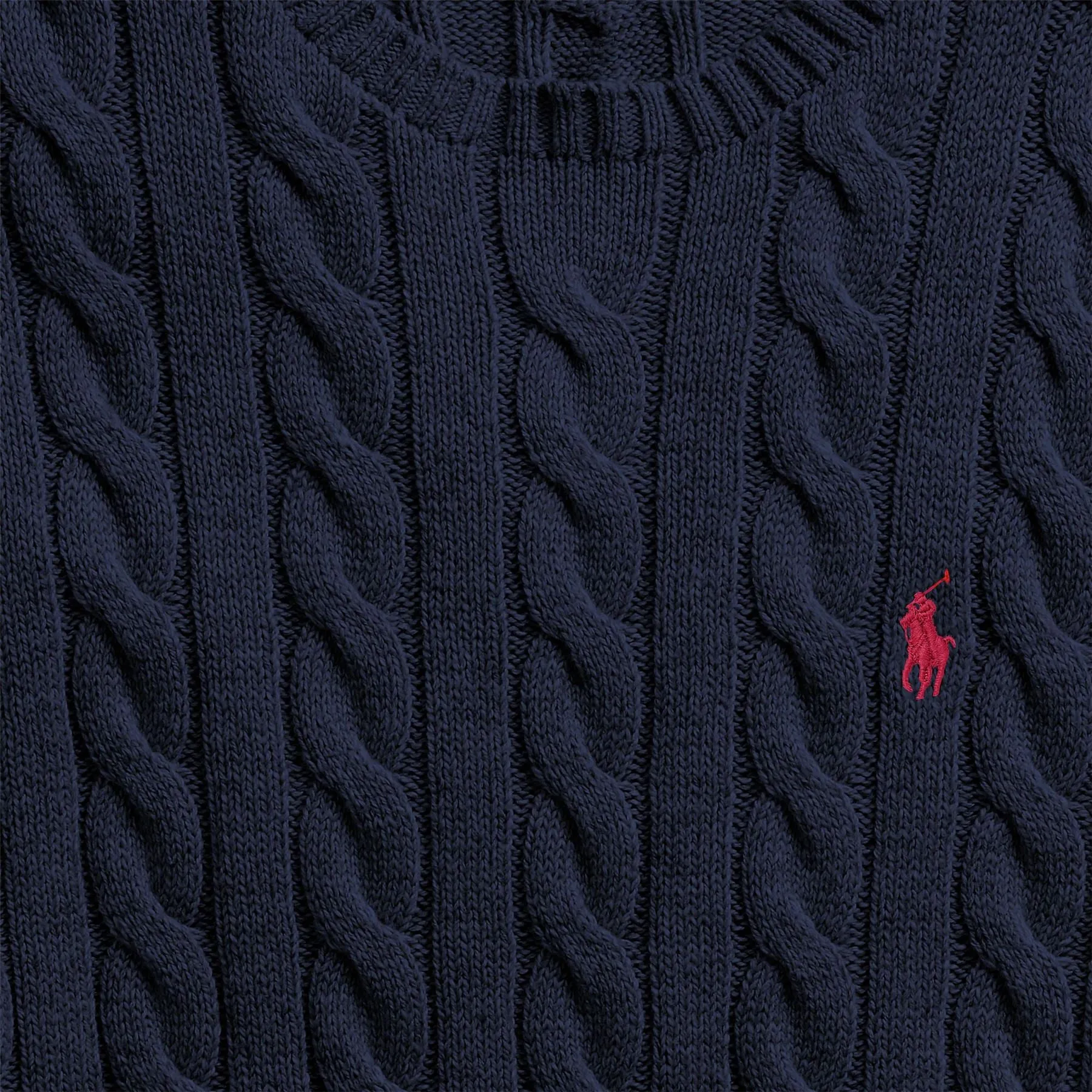 Cable-Knit Cotton Sweater Hunter Navy - SS24