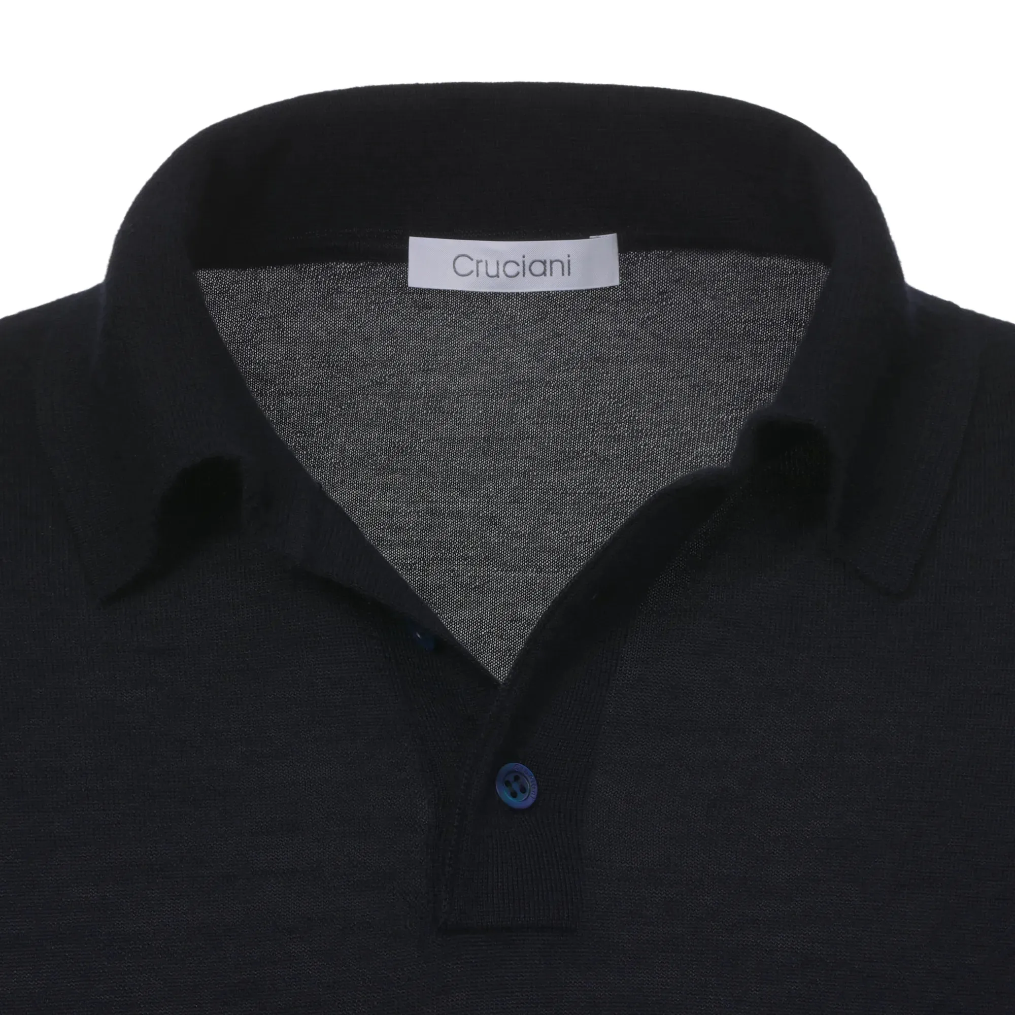 Cashmere Sweater Polo Shirt in Dark Blue