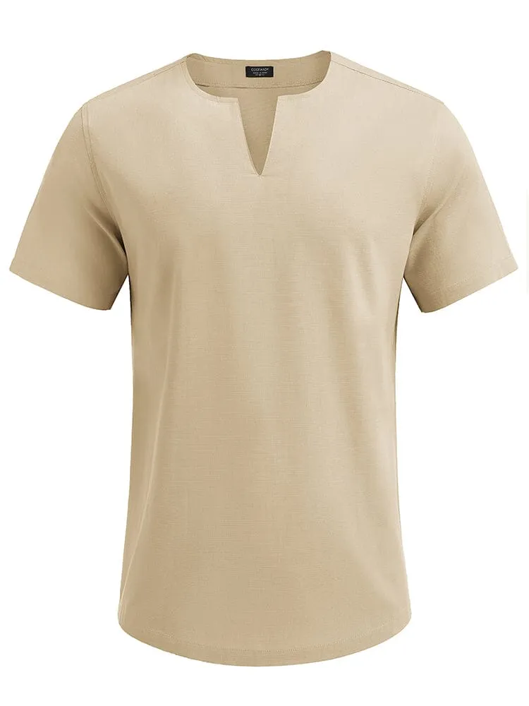 Casual Linen Style Henley Shirt (US Only)