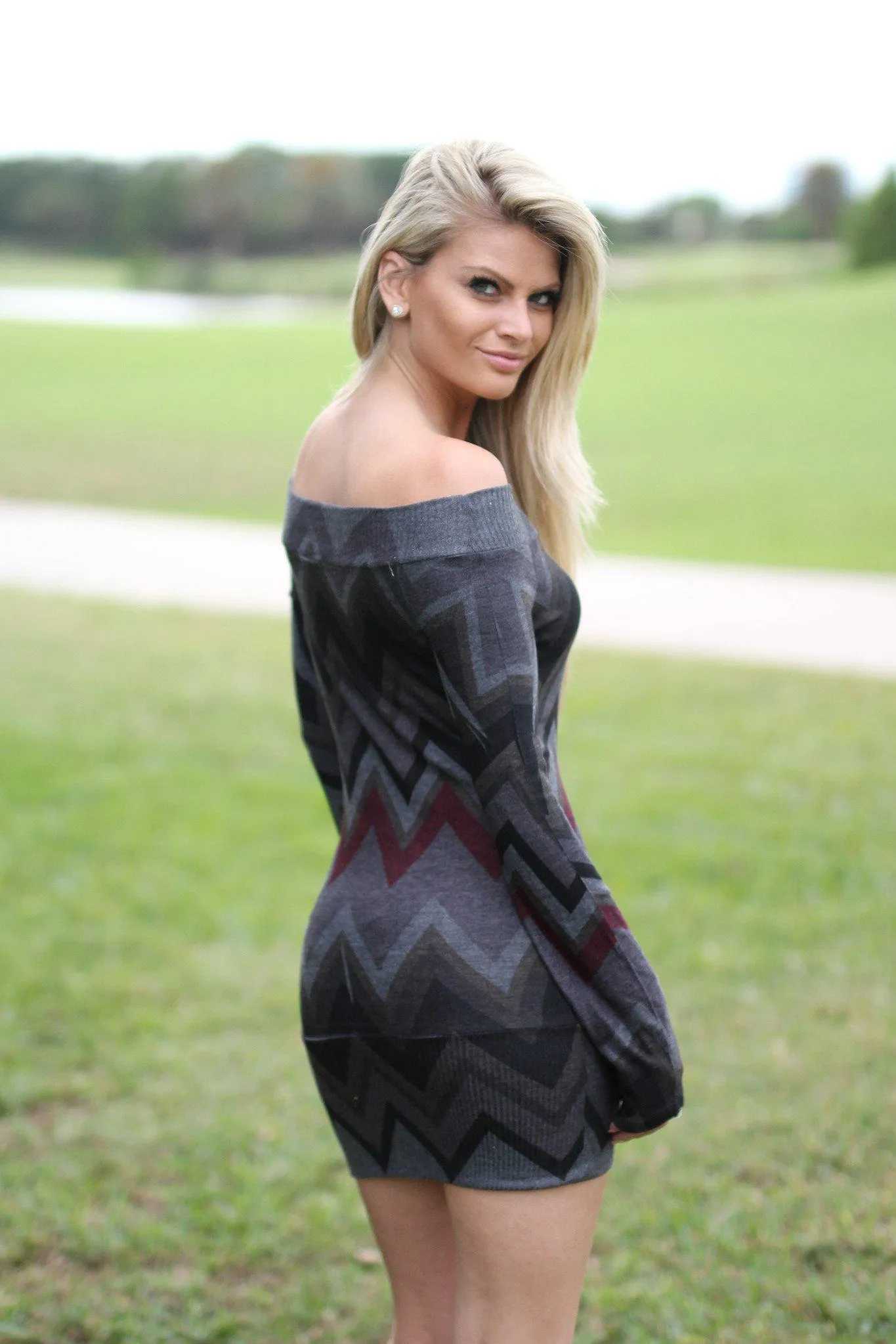 Charcoal Chevron Tunic