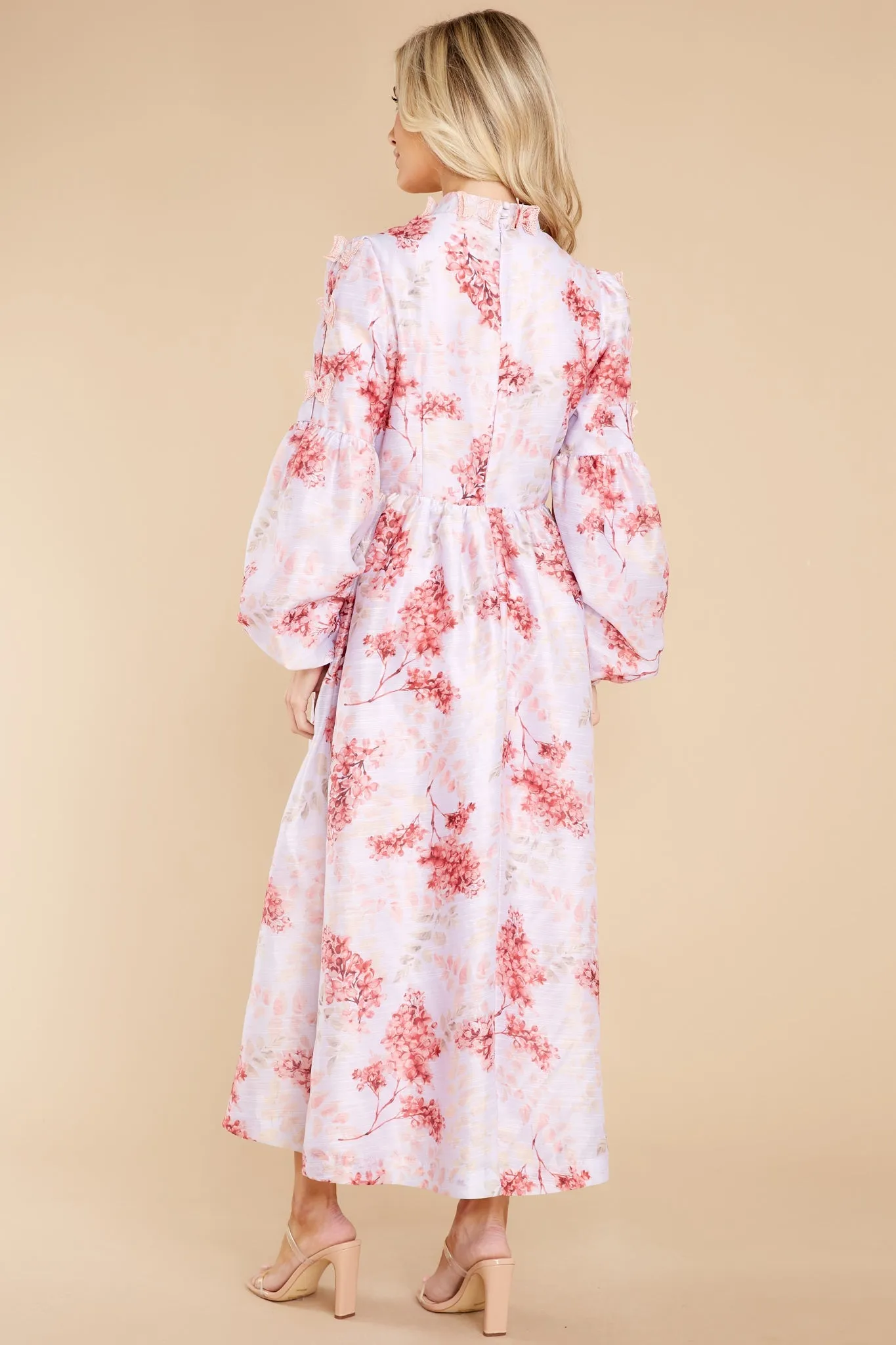 Chasing Butterflies Pink Floral Print Maxi Dress