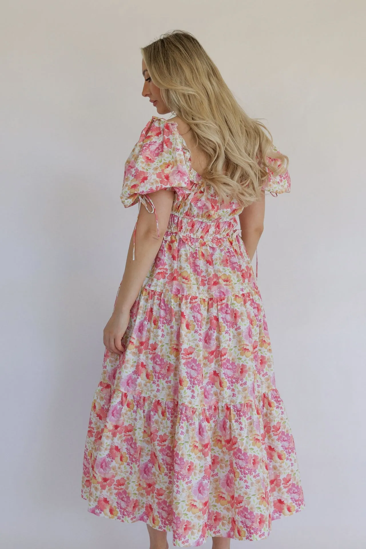 Clara Pink Tiered Maxi Dress