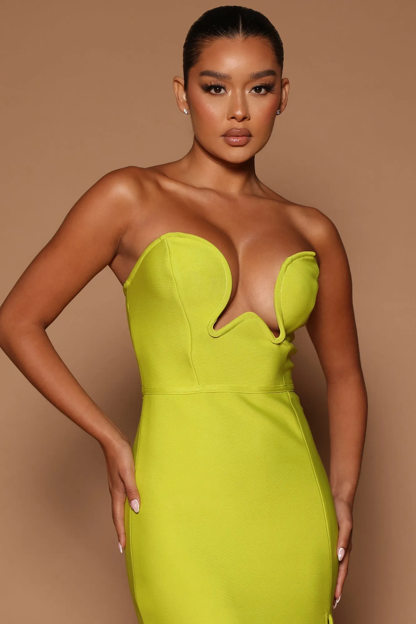 Clarina Bandage Maxi Dress - Chartreuse