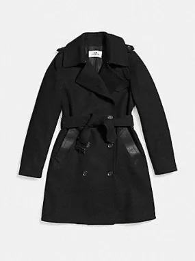 Coach Women's Wool Trench Coat Black F56214