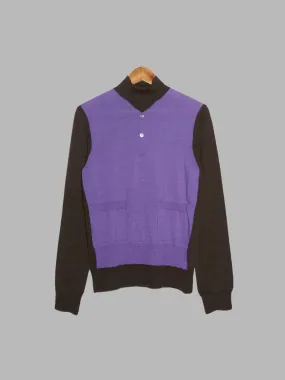 Comme des Garcons Homme Plus AW2009 purple brown wool fake layered turtleneck S