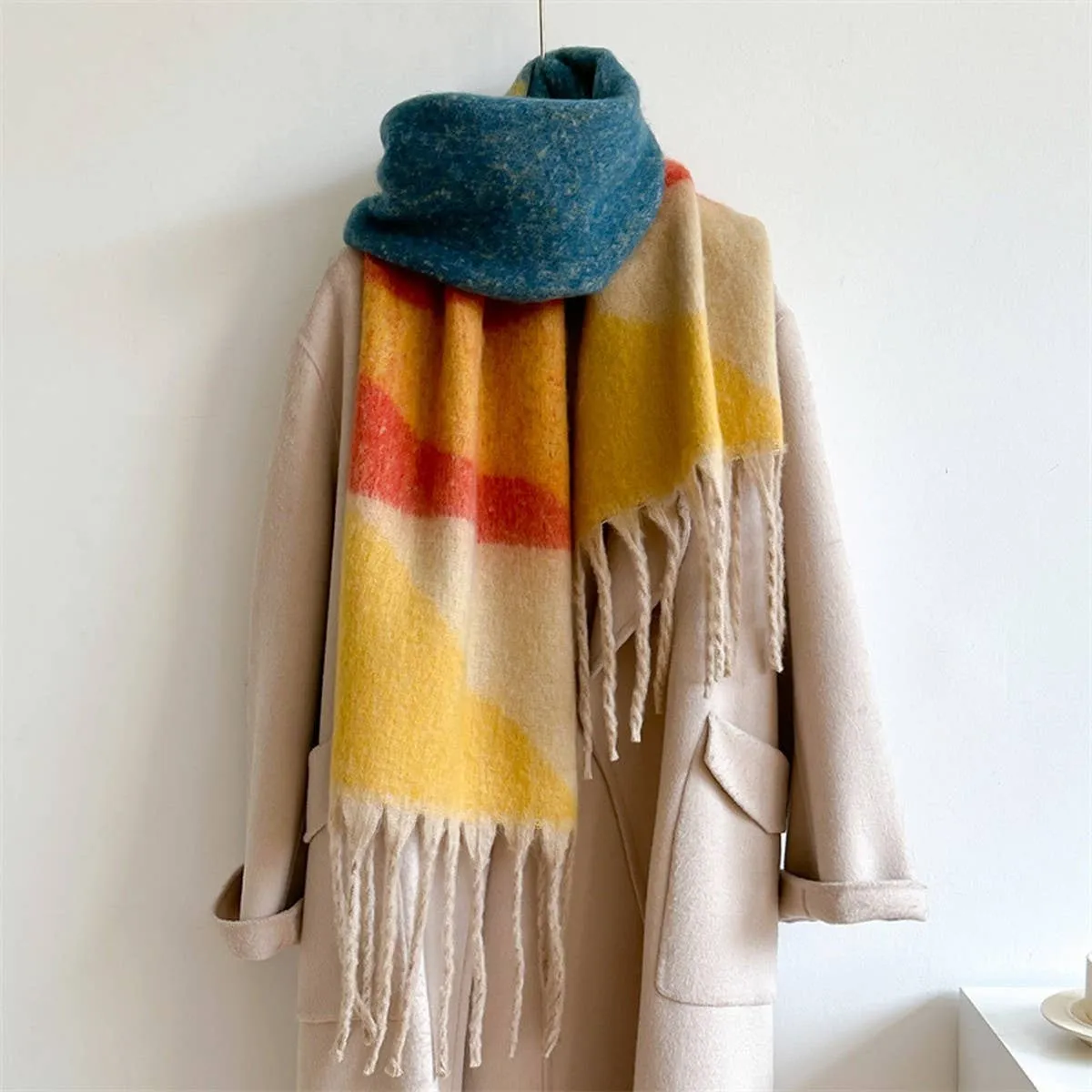 Contrast Scarf - Khaki