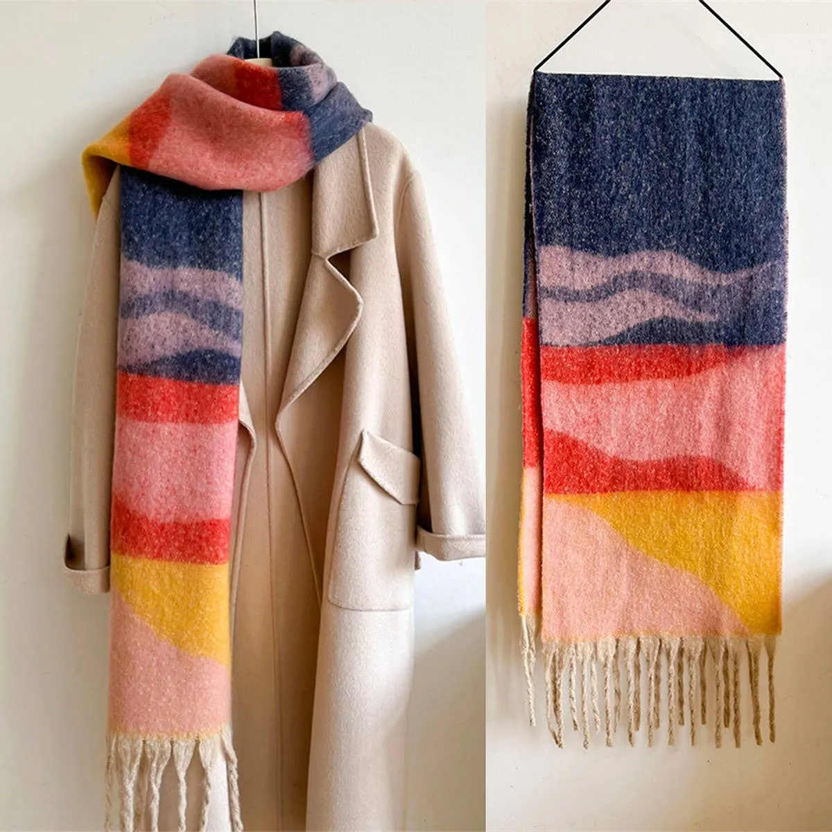 Contrast Scarf - Orange