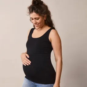 Cotton Maternity Classic Tank Top - Black