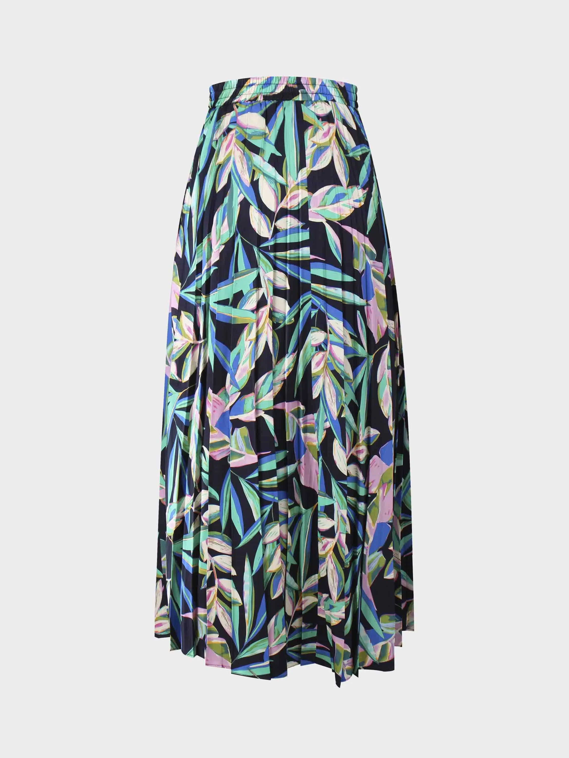 Covered Band Pleated Skirt 37"-Colored Tropic